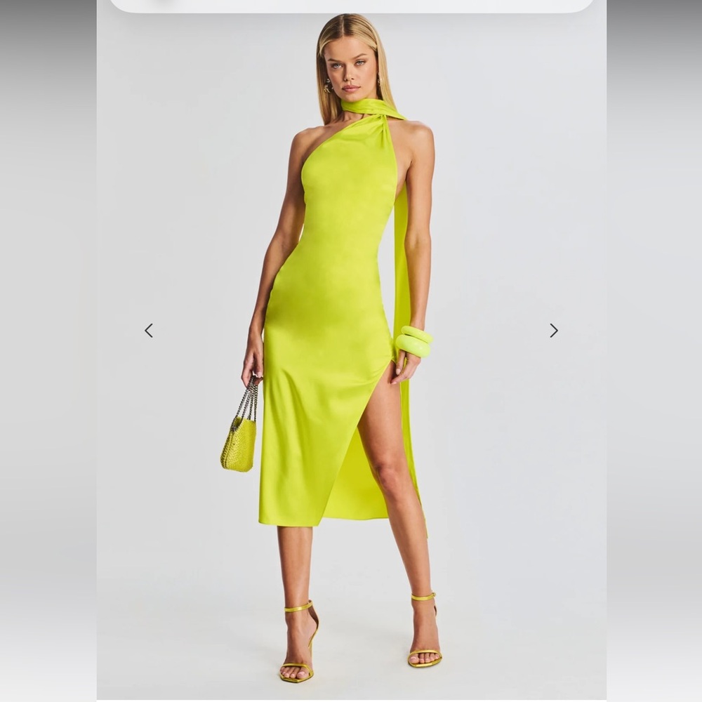 SER.O.YA Silk Neon Marissa Dress S$500 NEW